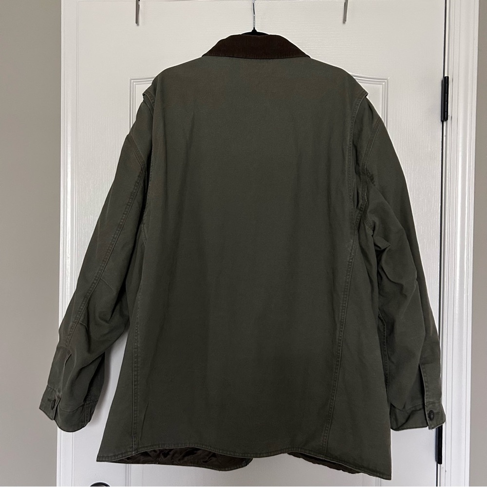 Orvis Men’s Green Barn Coat Jacket Quilted Outdoor 100% Cotton Size XXL - Picture 4 of 15